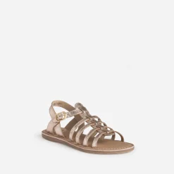 Sandale BUGGY rose cuivré en cuir