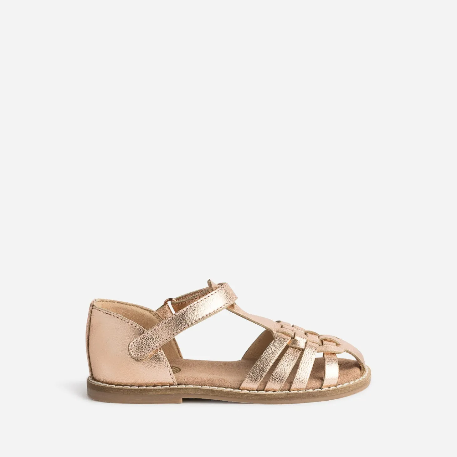 Sandale BUGGY rose cuivré en cuir