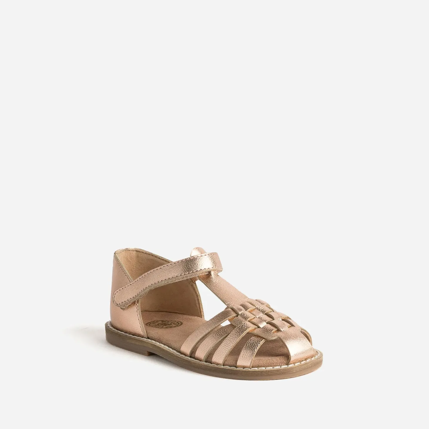 Sandale BUGGY rose cuivré en cuir