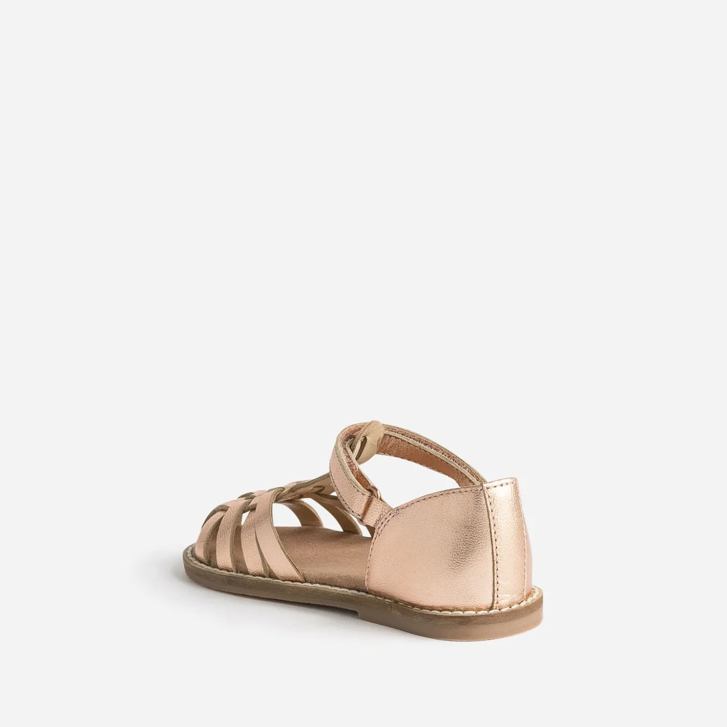Sandale BUGGY rose cuivré en cuir