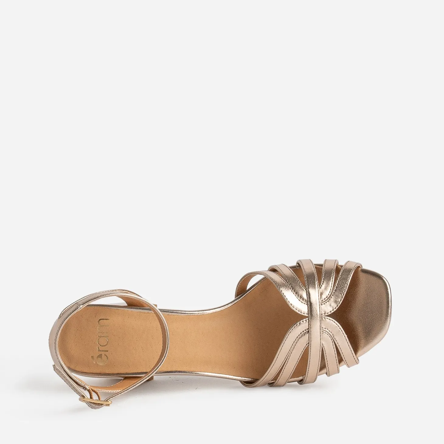 Sandale champagne doré métallisé à brides