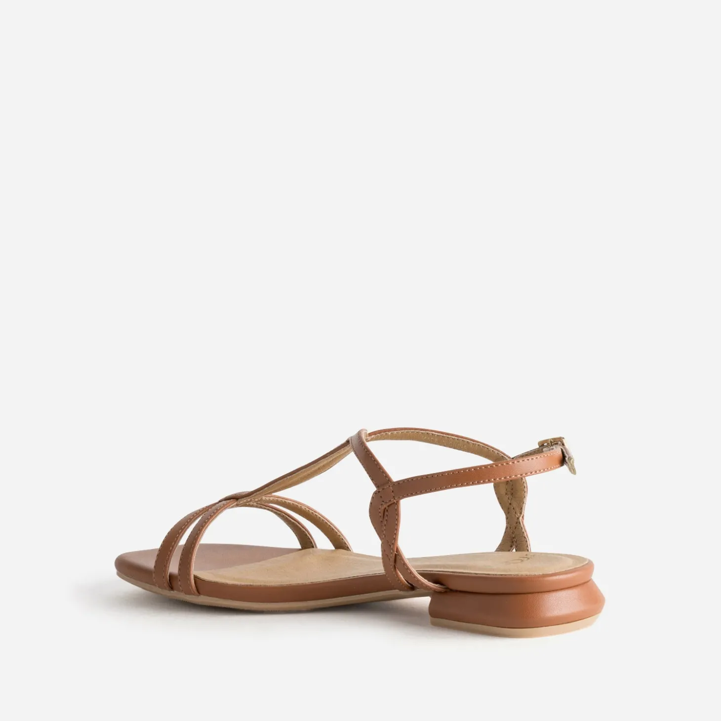 Sandale cognac brides entrelacées
