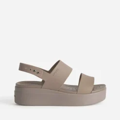 Sandale CROCS beige foncé à plateforme