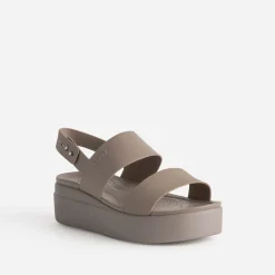 Sandale CROCS beige foncé à plateforme