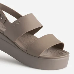Sandale CROCS beige foncé à plateforme