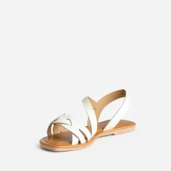 Sandale écrue cuir