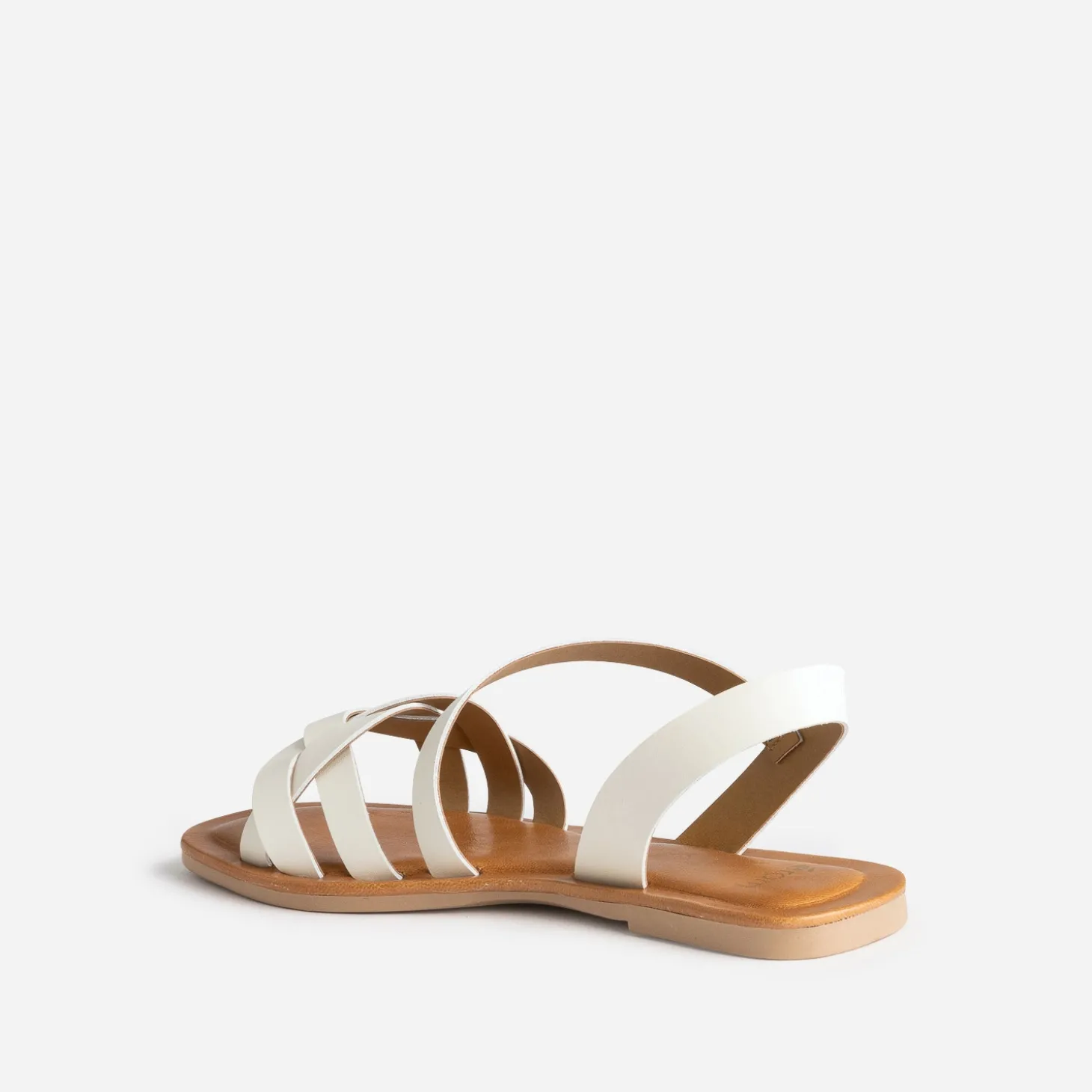 Sandale écrue cuir