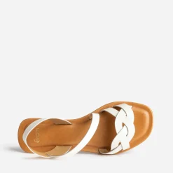 Sandale écrue cuir