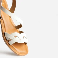 Sandale écrue cuir