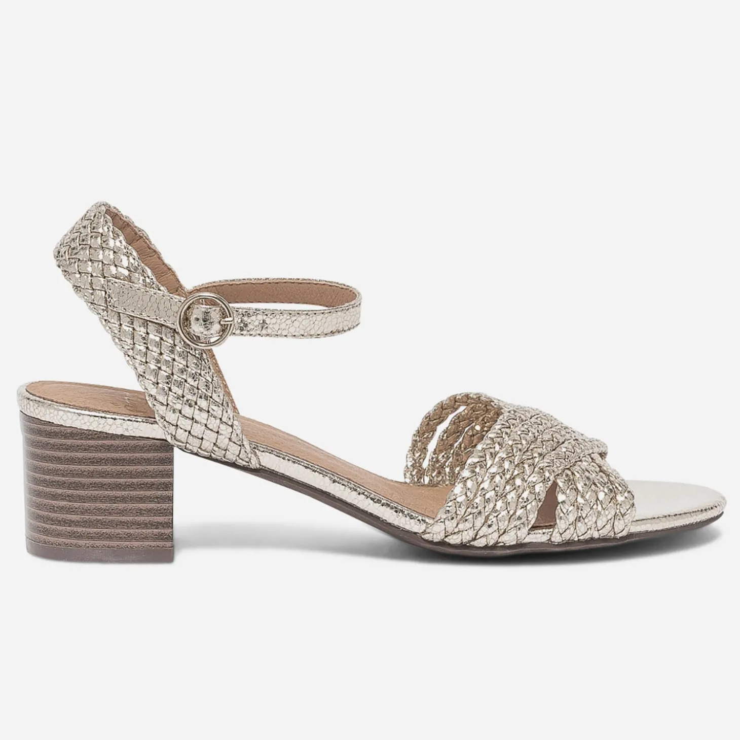 Sandale dorée éco-conçue à brides tressées