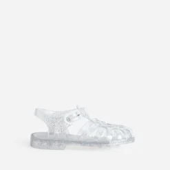 Sandale enfant MEDUSE transparente paillettes argentées