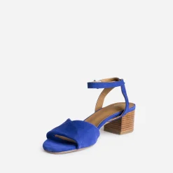 Sandale ERAM FLEX bleu électrique cuir velours