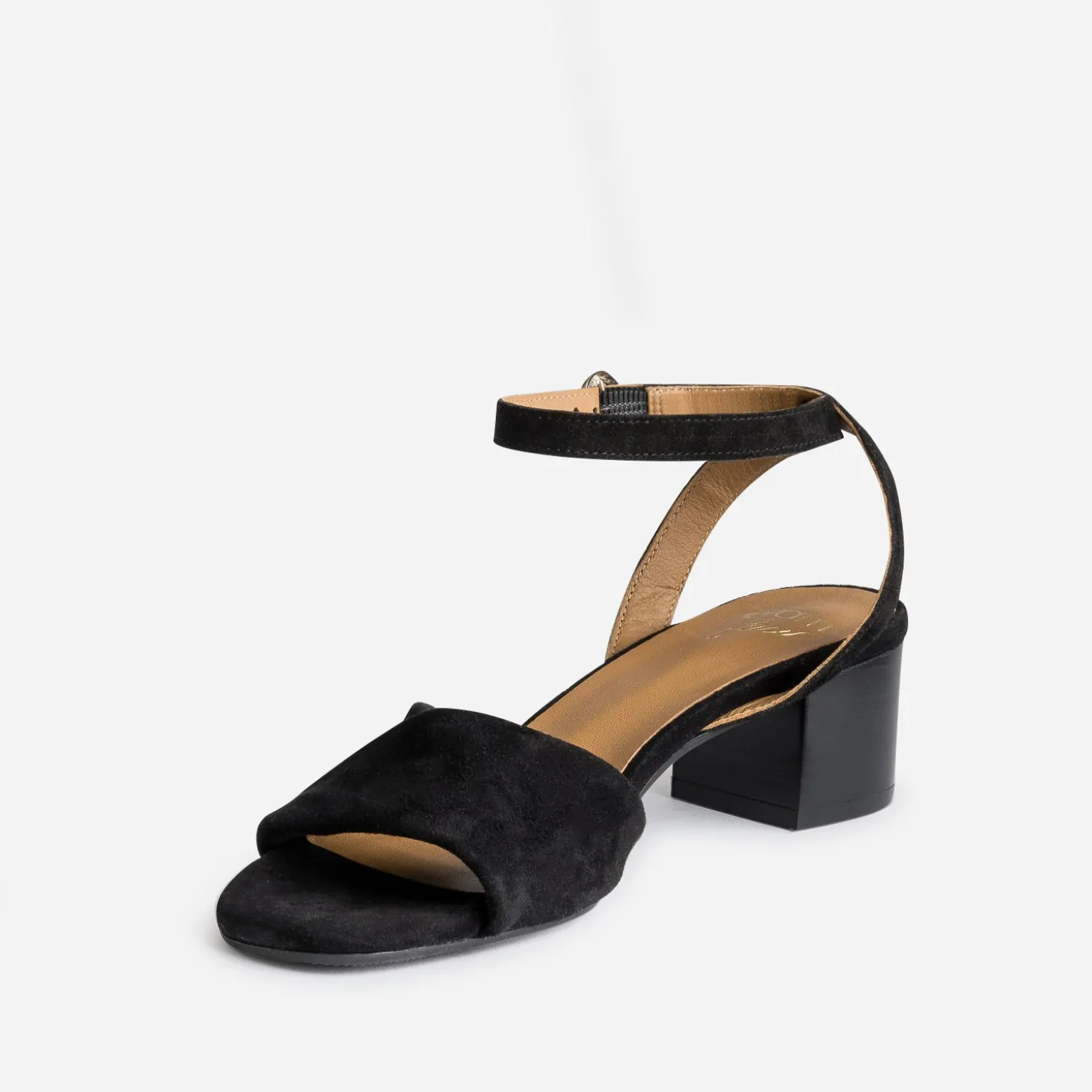 Sandale ERAM FLEX noire cuir velours
