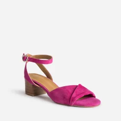Sandale ERAM FLEX rose foncé cuir velours