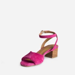 Sandale ERAM FLEX rose foncé cuir velours