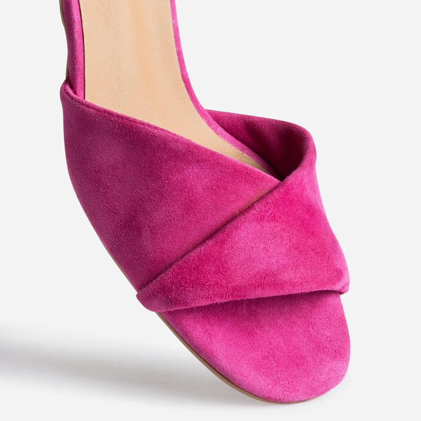 Sandale ERAM FLEX rose foncé cuir velours