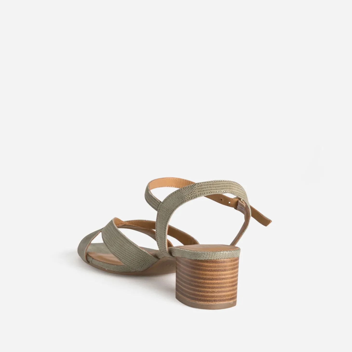 Sandale ERAM FLEX verte cuir effet python