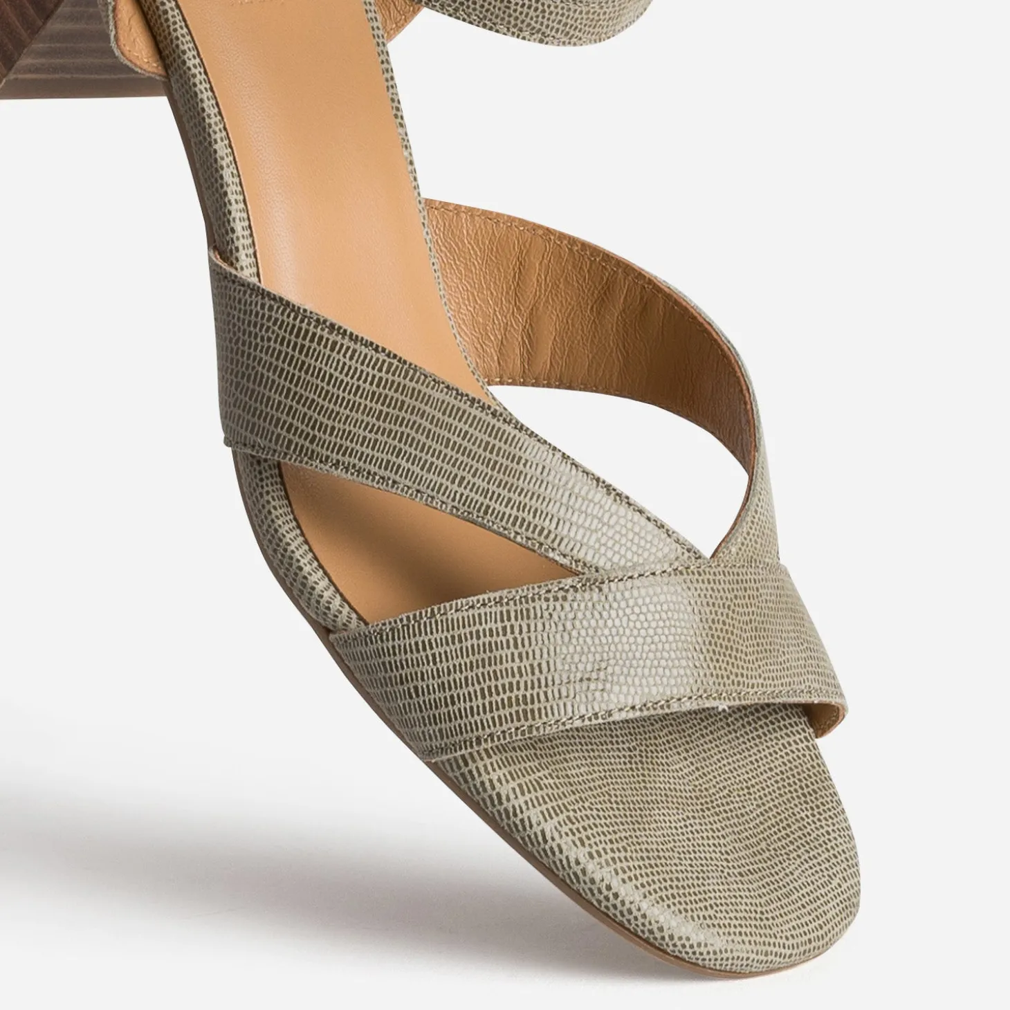 Sandale ERAM FLEX verte cuir effet python