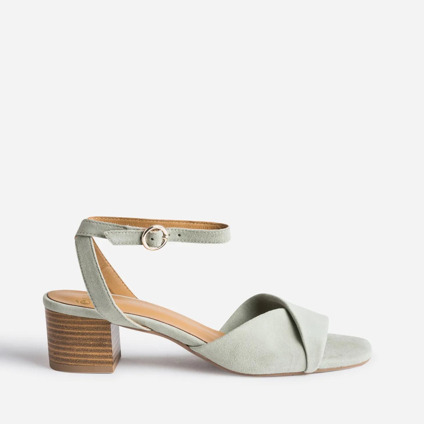 Sandale ERAM FLEX verte cuir velours