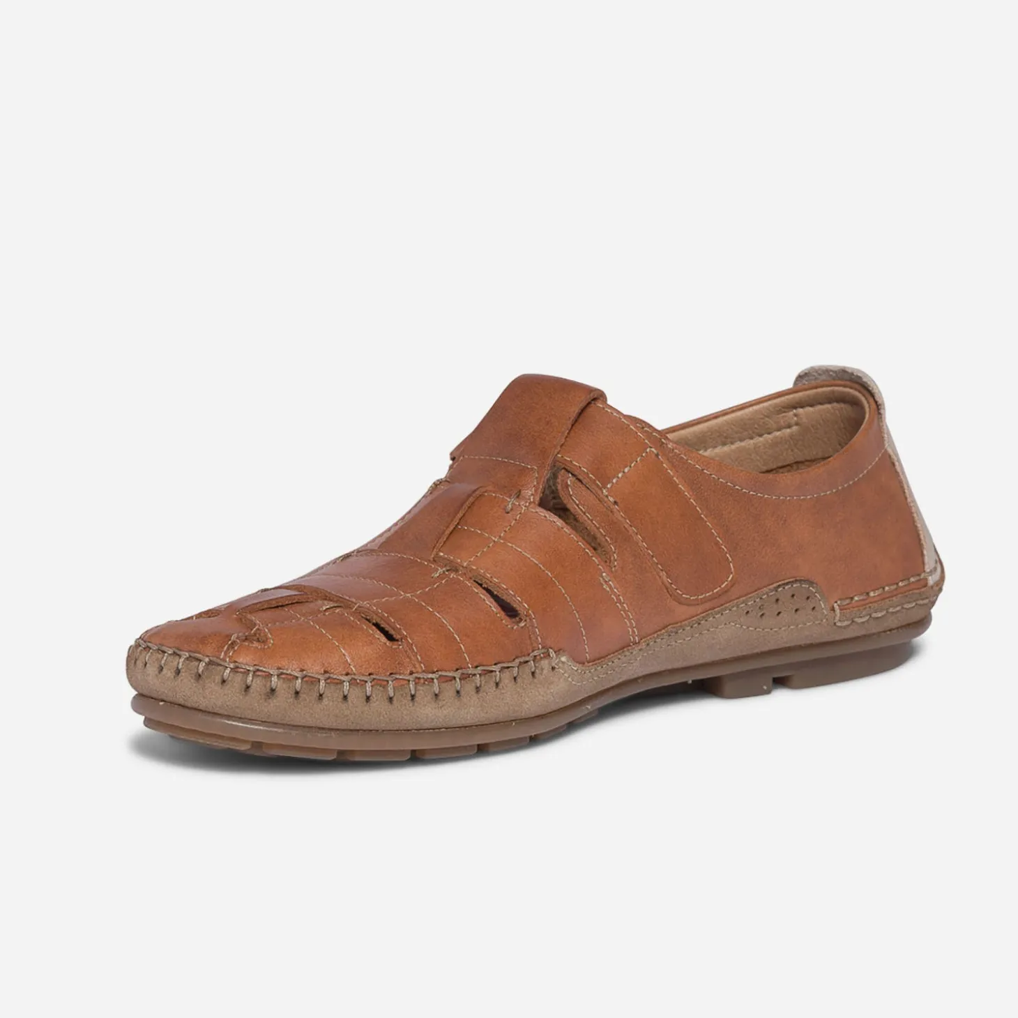 Sandale fermée FLUCHOS camel en cuir