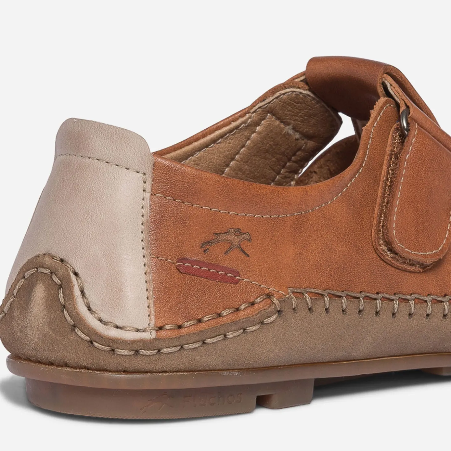 Sandale fermée FLUCHOS camel en cuir