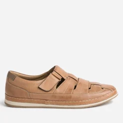 Sandale fermée marron en cuir