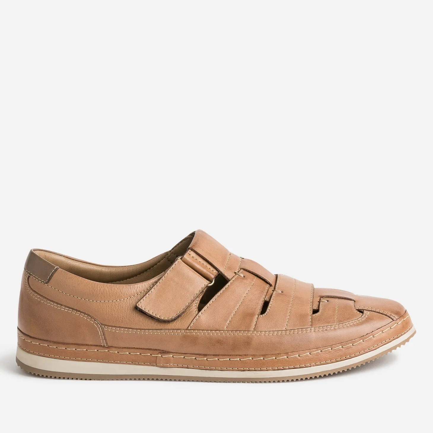 Sandale fermée marron en cuir