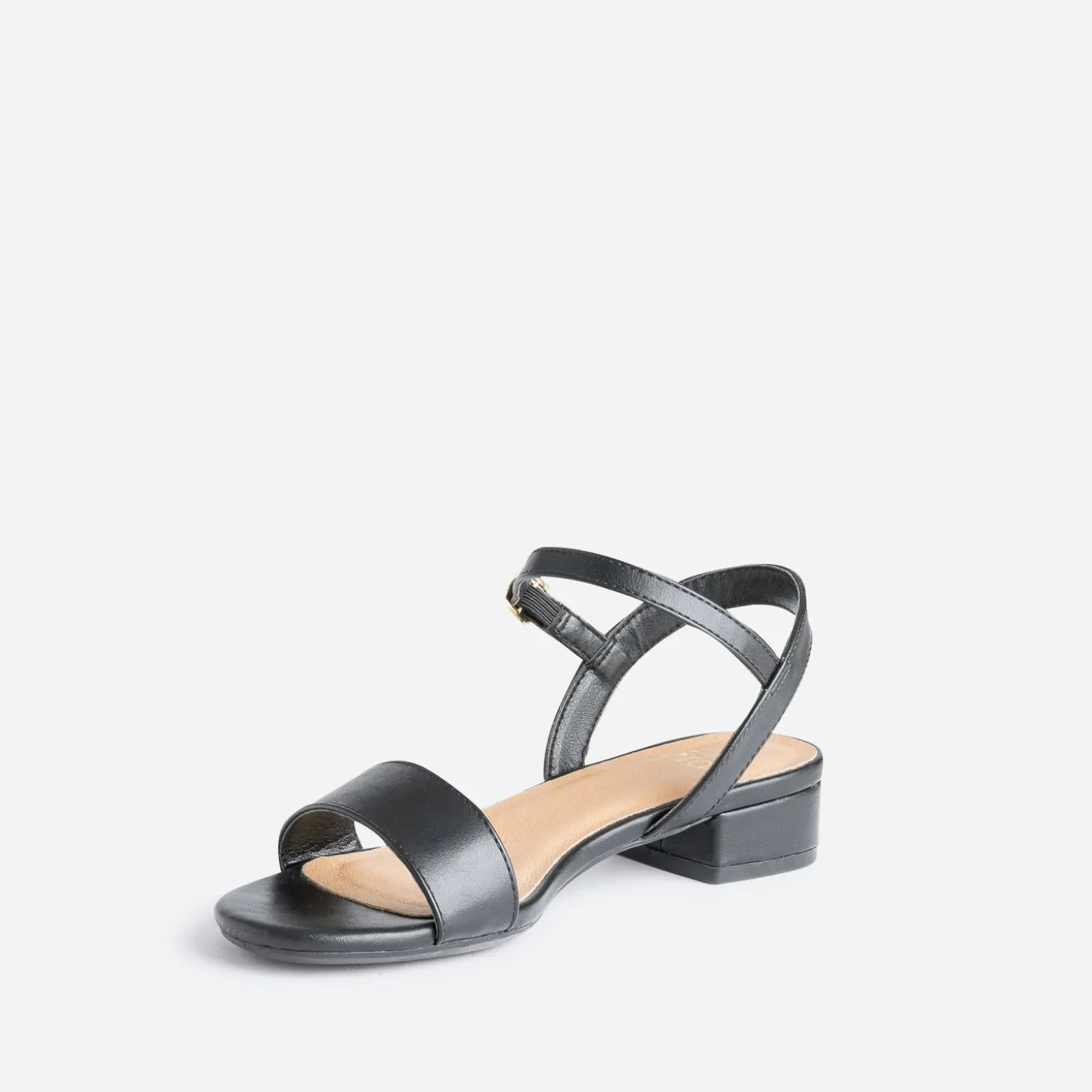 Sandale noire à petit talon