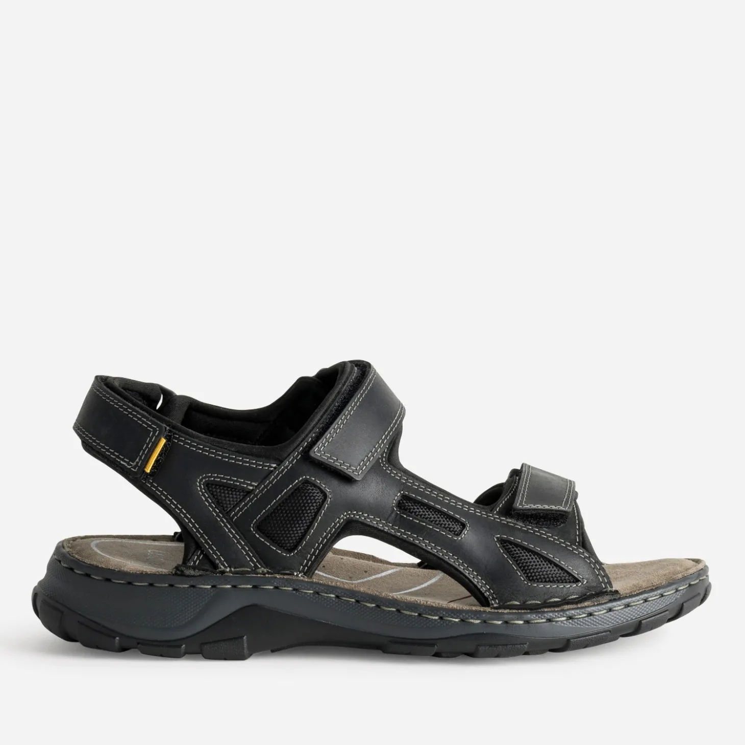 Sandale noire bi-matière à scratchs