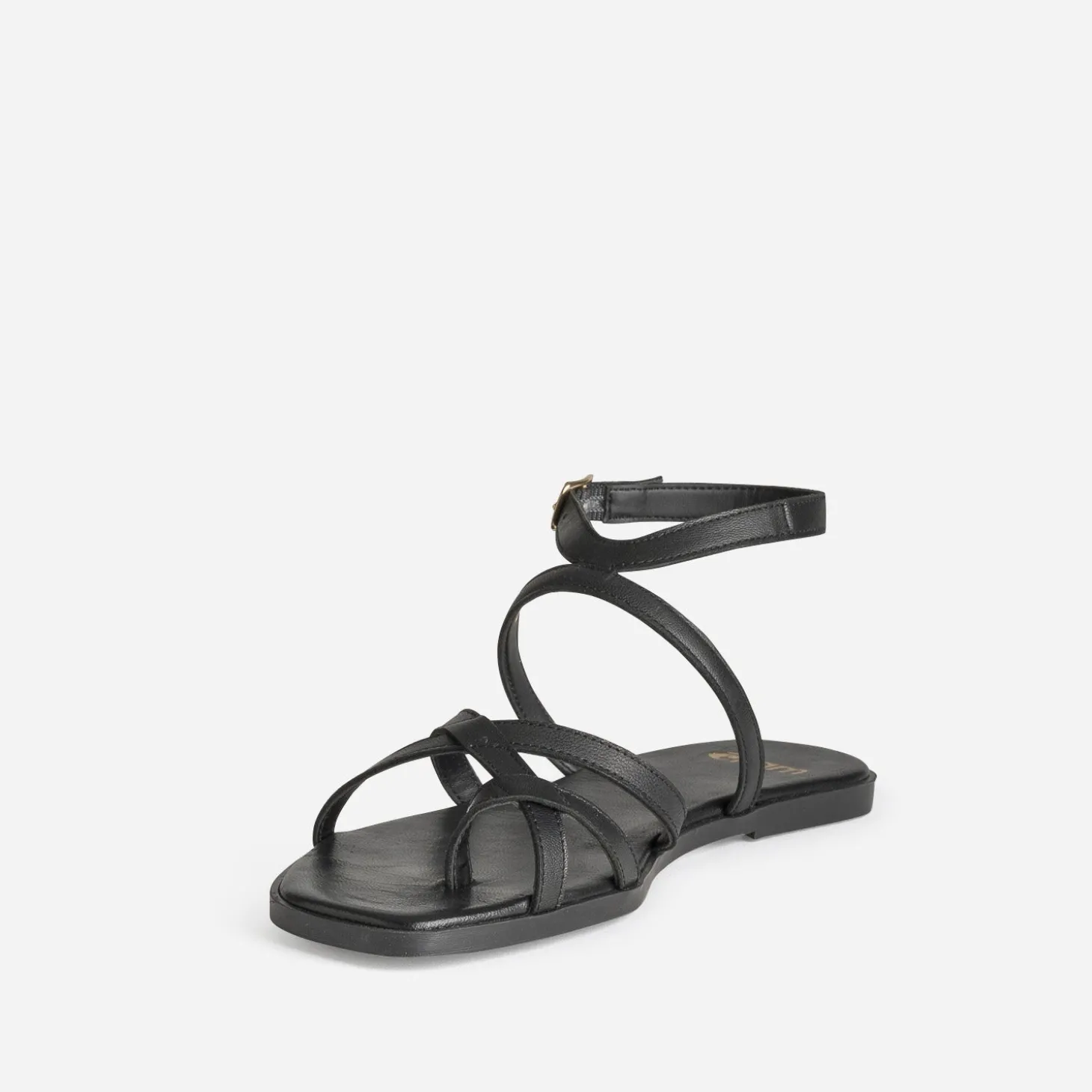 Sandale noire cuir entre-doigt