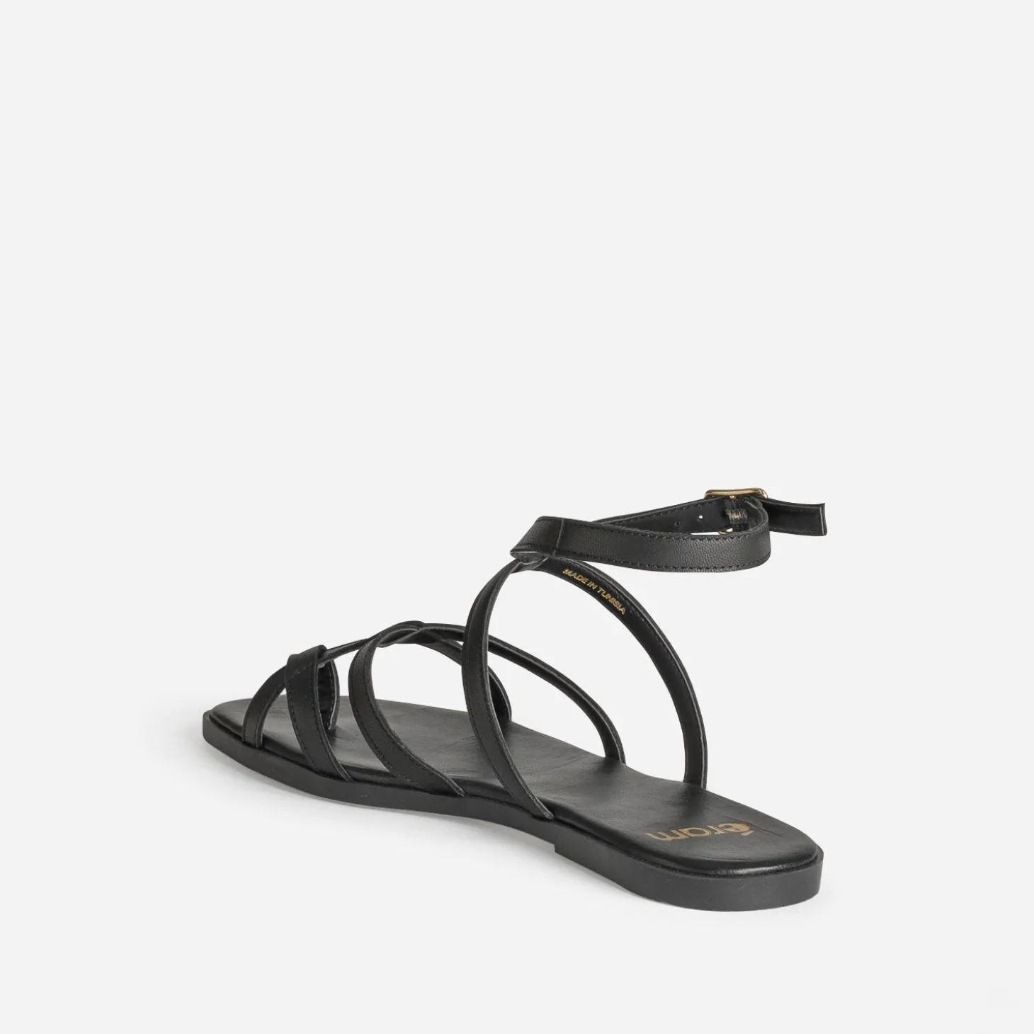 Sandale noire cuir entre-doigt