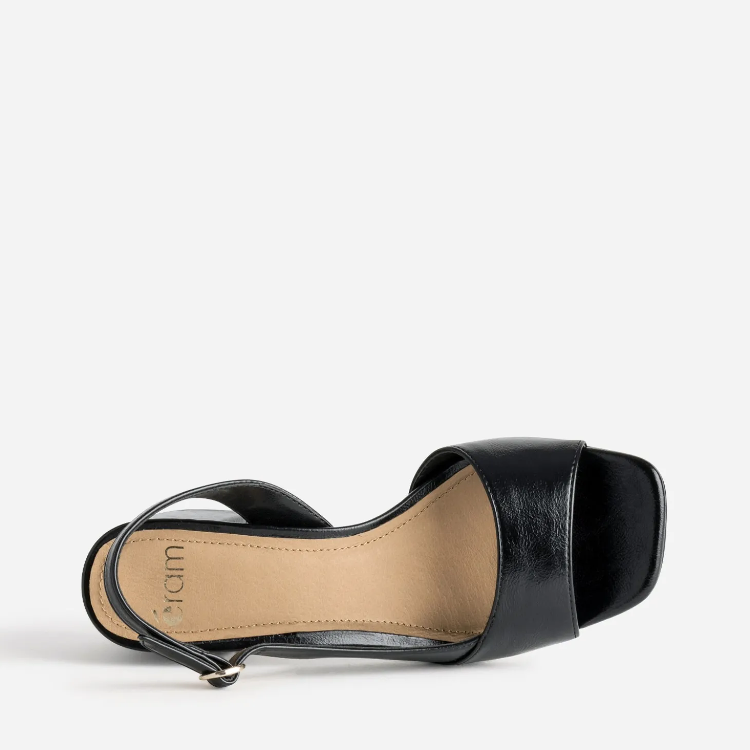 Sandale noire vernie cut-out