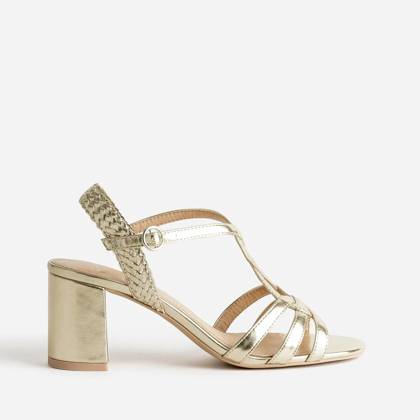 Sandale or à brides entrelacées