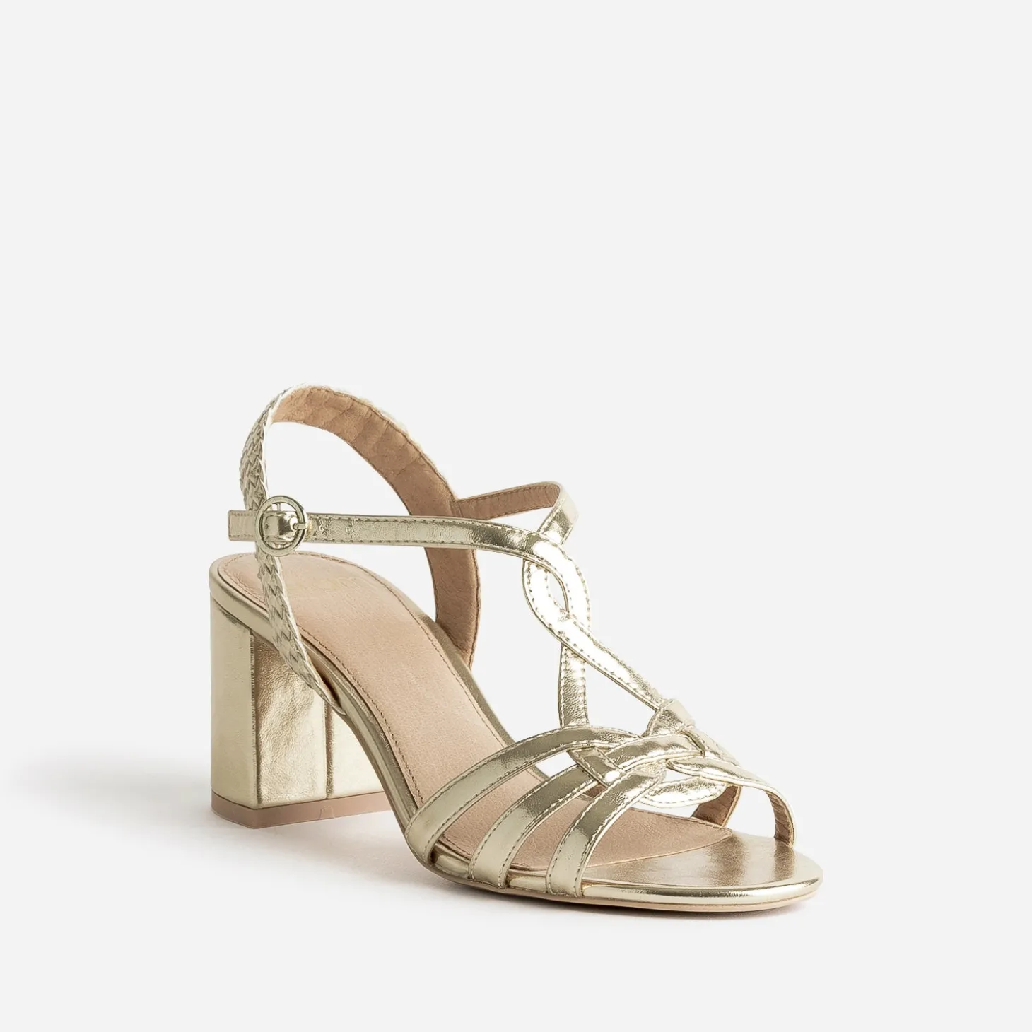 Sandale or à brides entrelacées