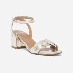 Sandale or en cuir