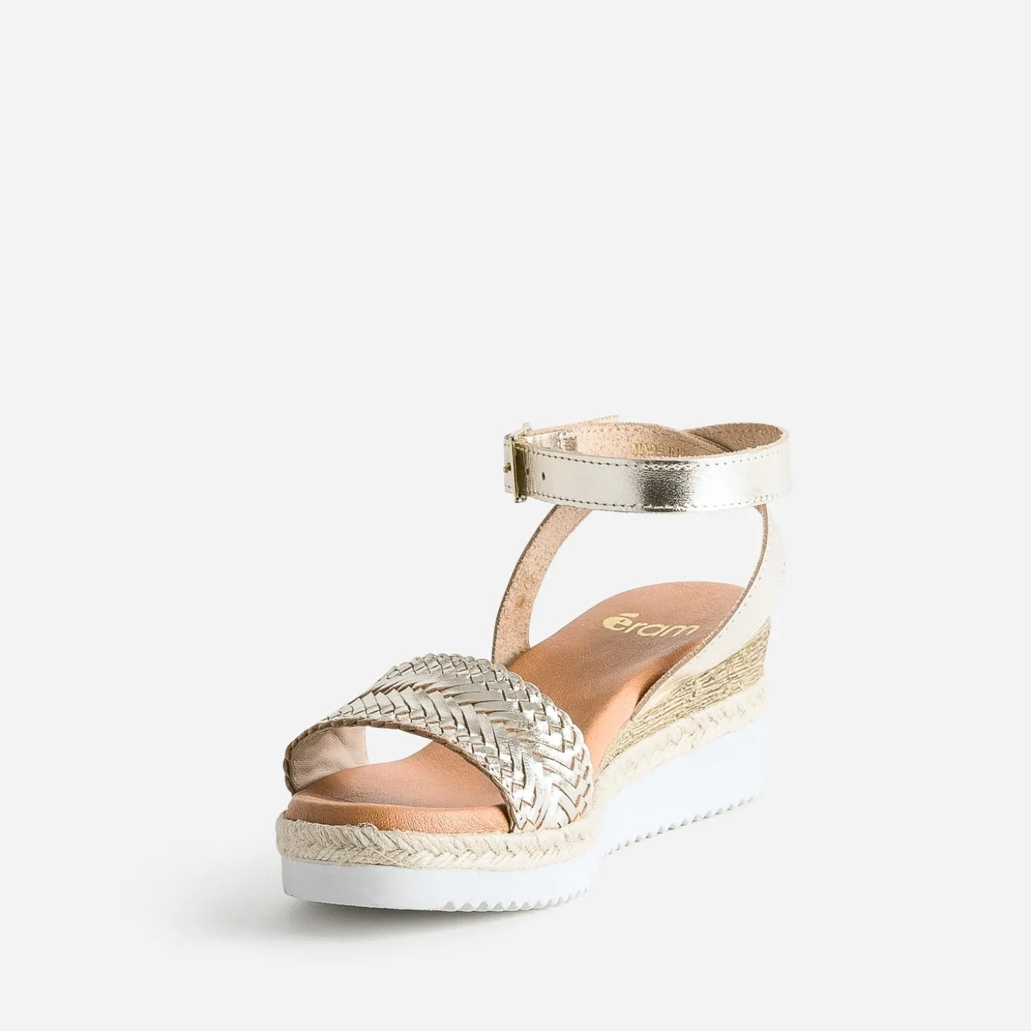 Sandale or en cuir éco-conçu