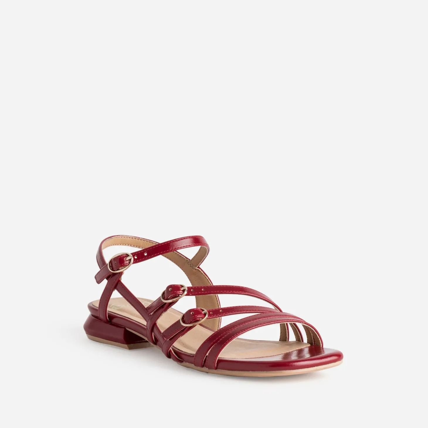 Sandale rouge vernie