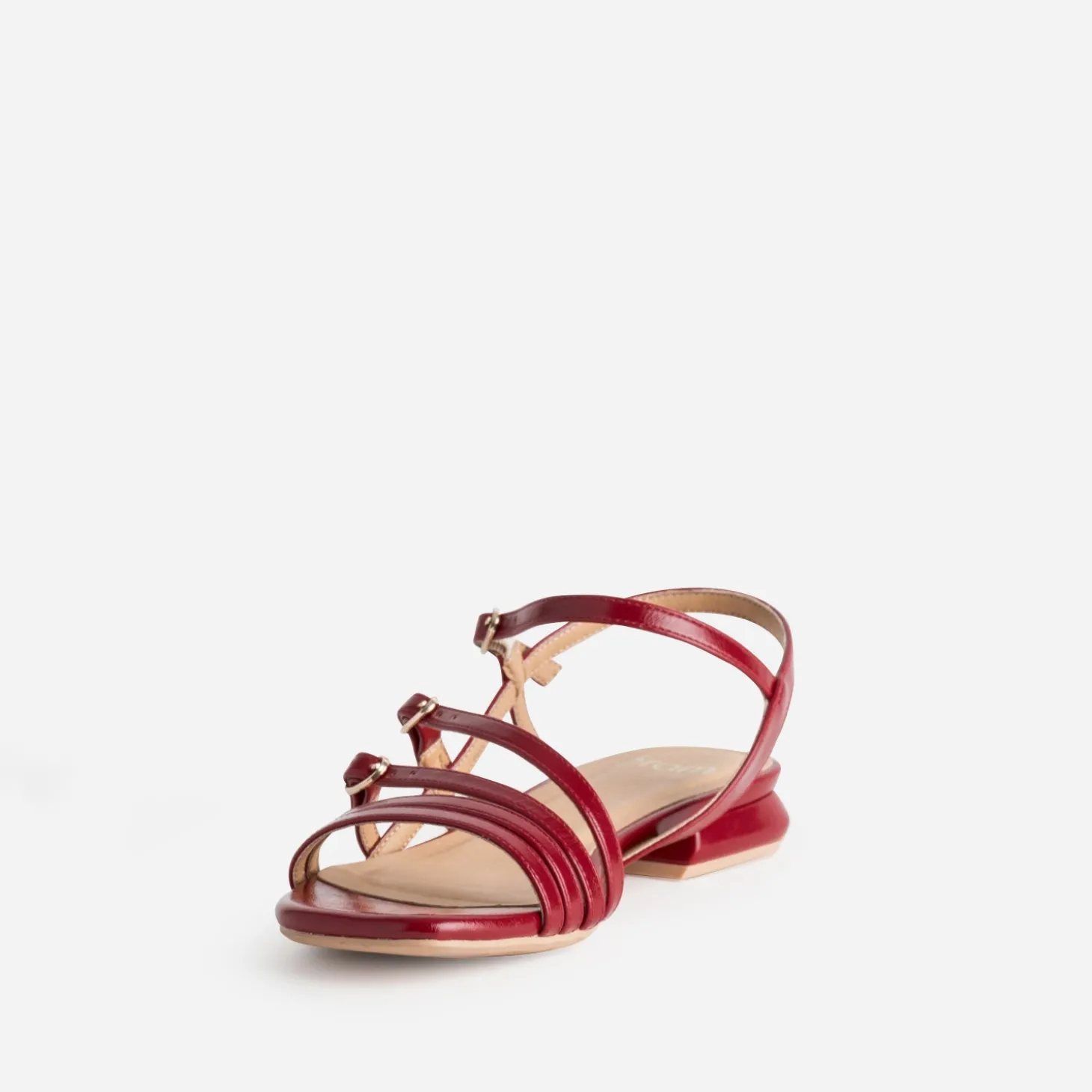 Sandale rouge vernie