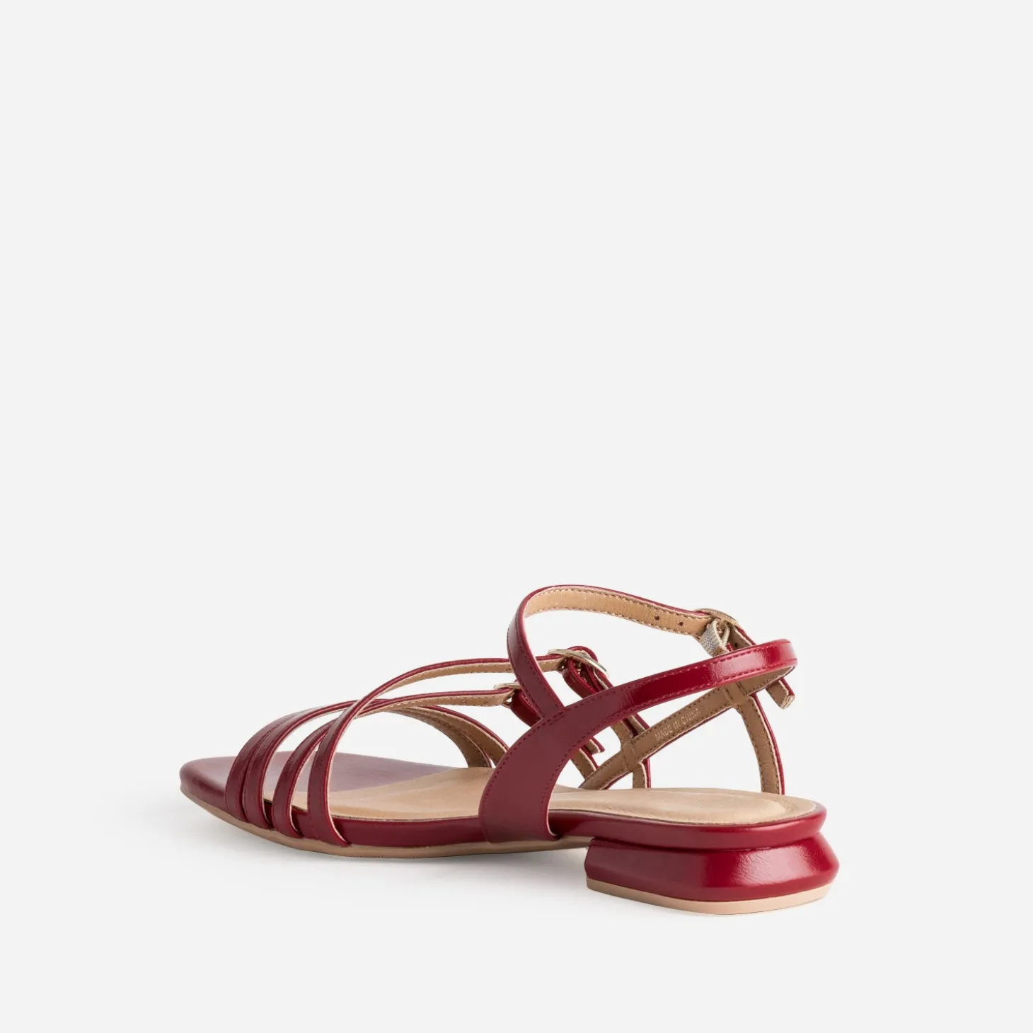 Sandale rouge vernie
