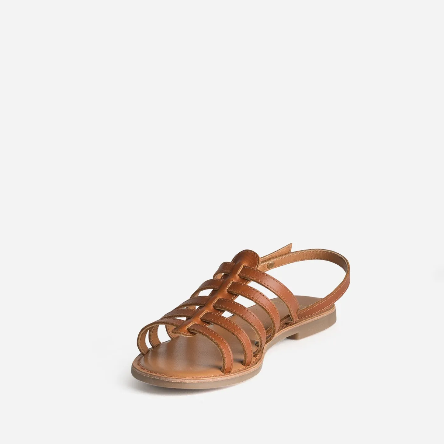 Sandale spartiate cognac cuir