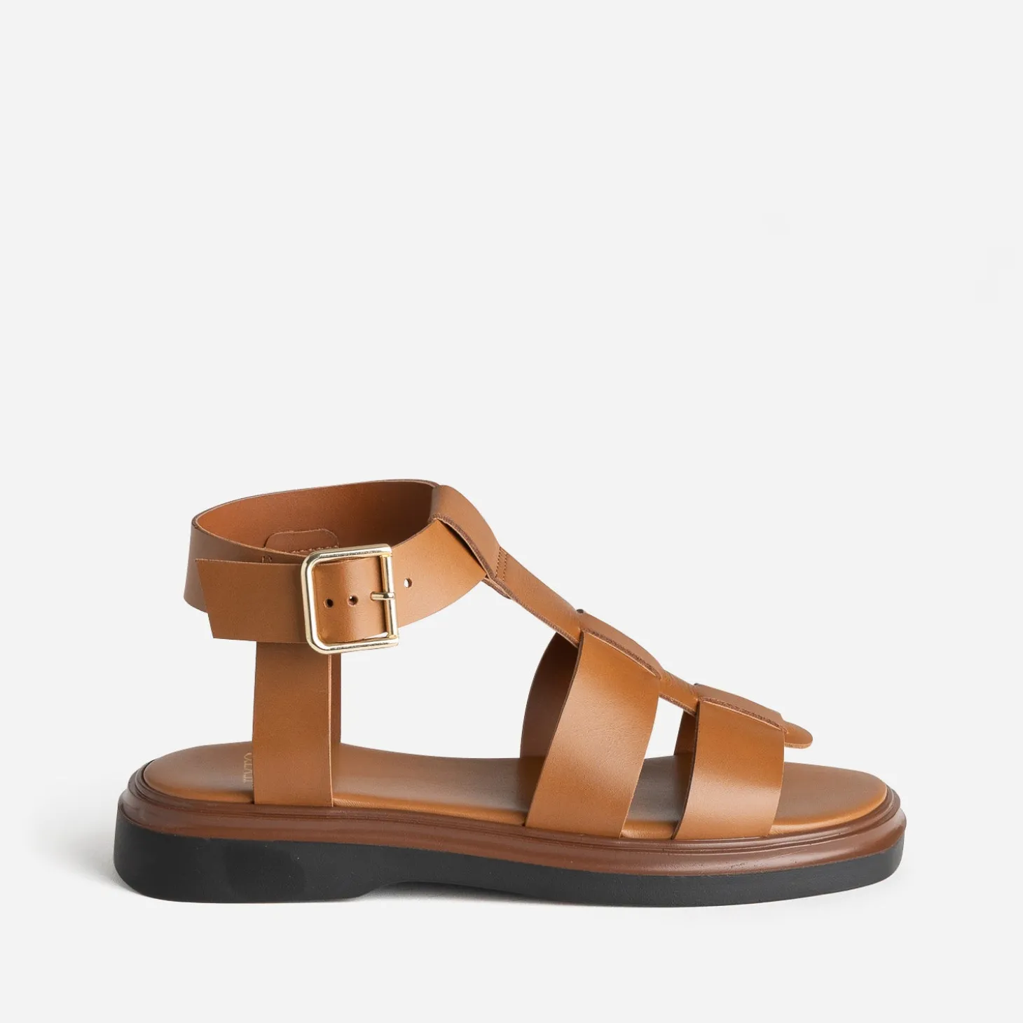 Sandale spartiate TEXTO cognac cuir