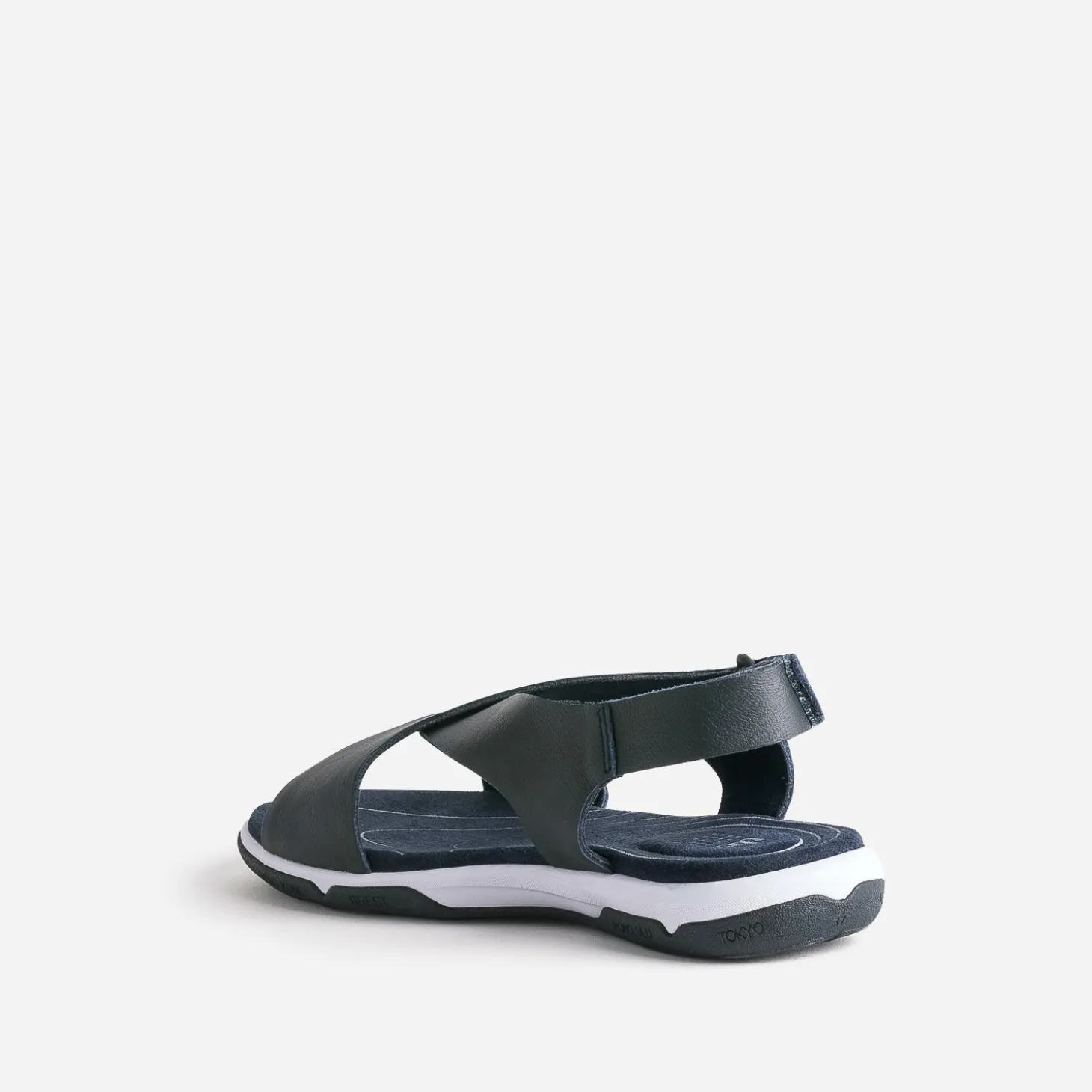 Sandale TBS marine en cuir à larges brides