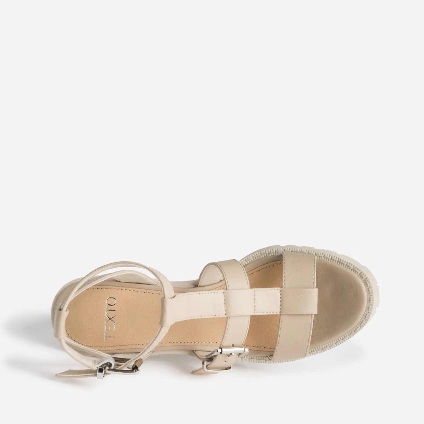 Sandale TEXTO beige à semelle crantée