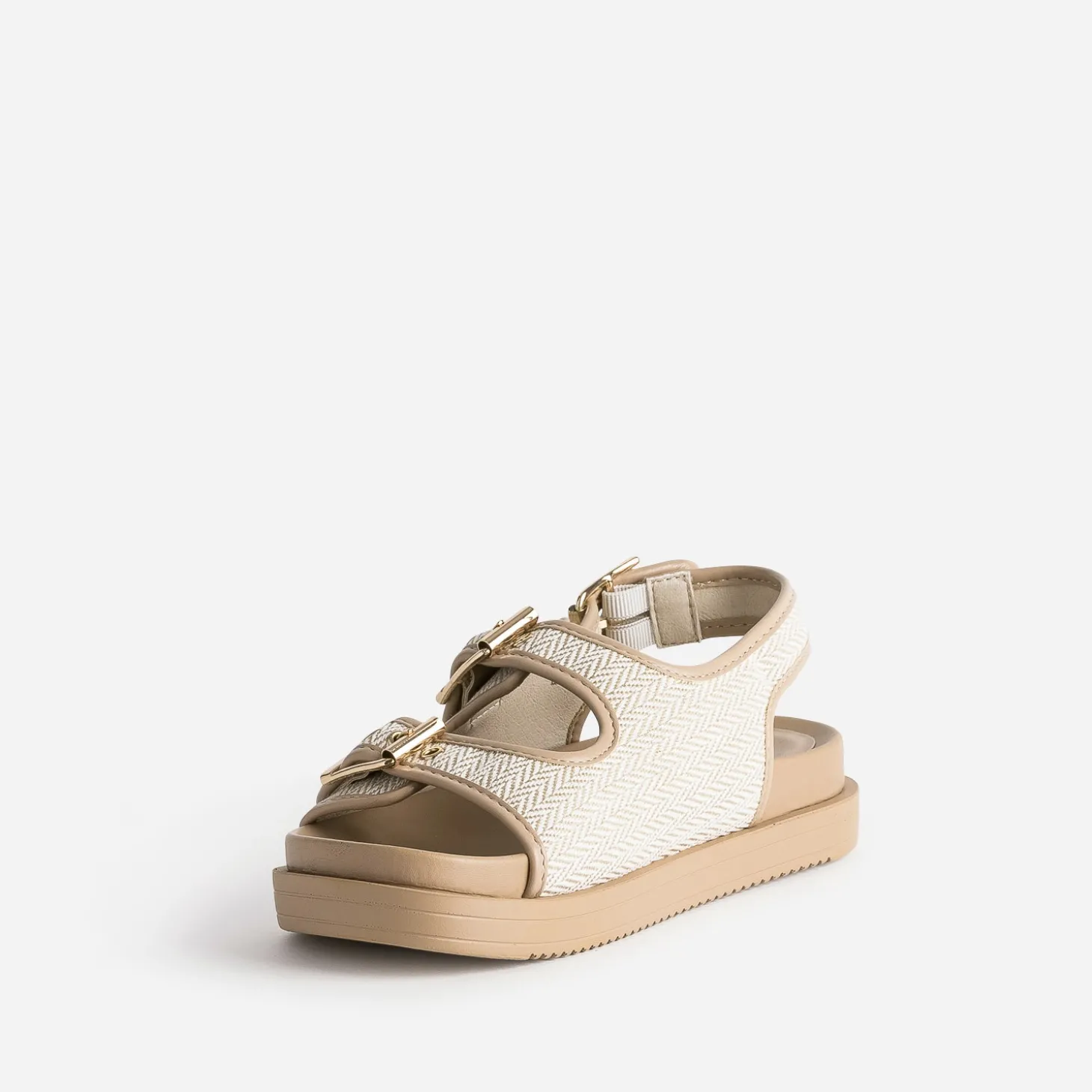 Sandale TEXTO beige motif chevrons