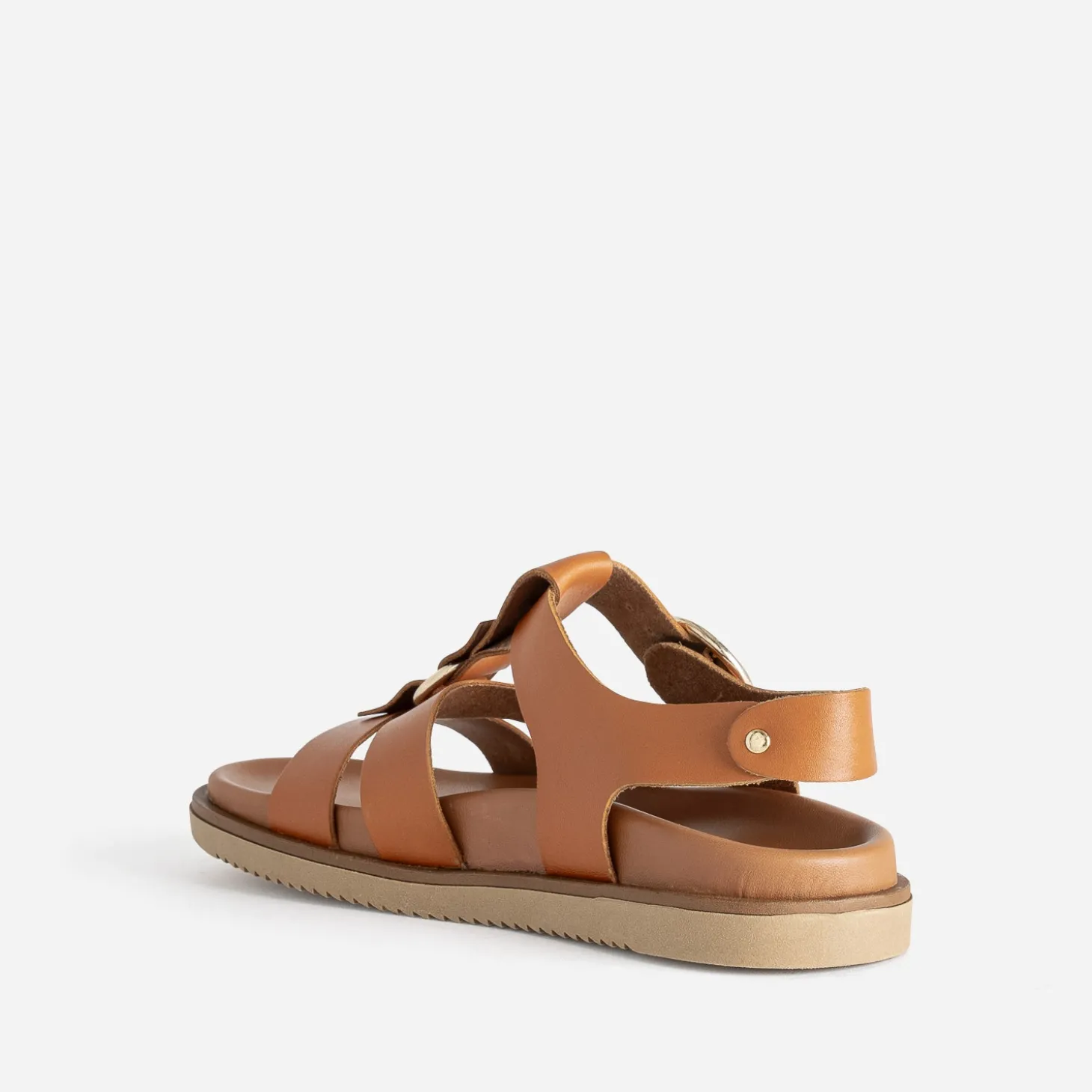 Sandale TEXTO cognac cuir multi brides