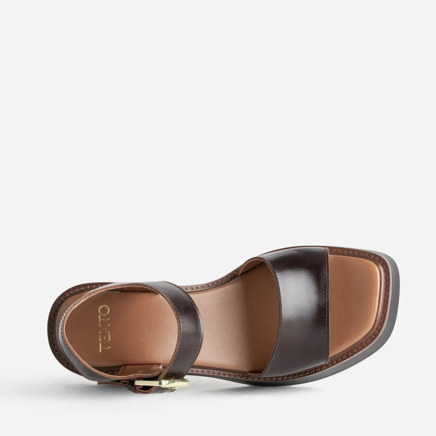 Sandale TEXTO marron cuir