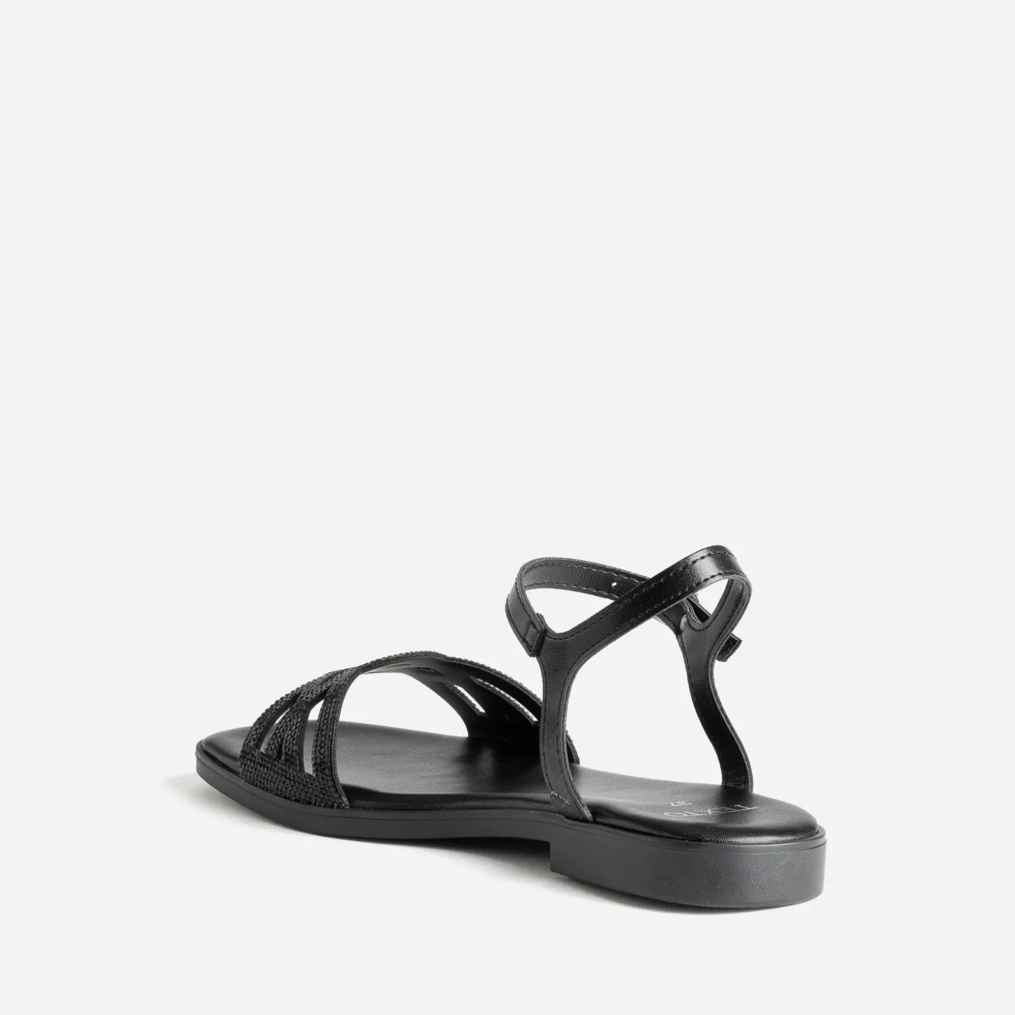 Sandale TEXTO noire brides strassées