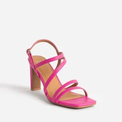 Sandale TEXTO rose fluo à talon