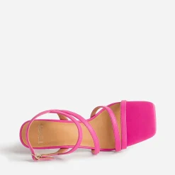 Sandale TEXTO rose fluo à talon
