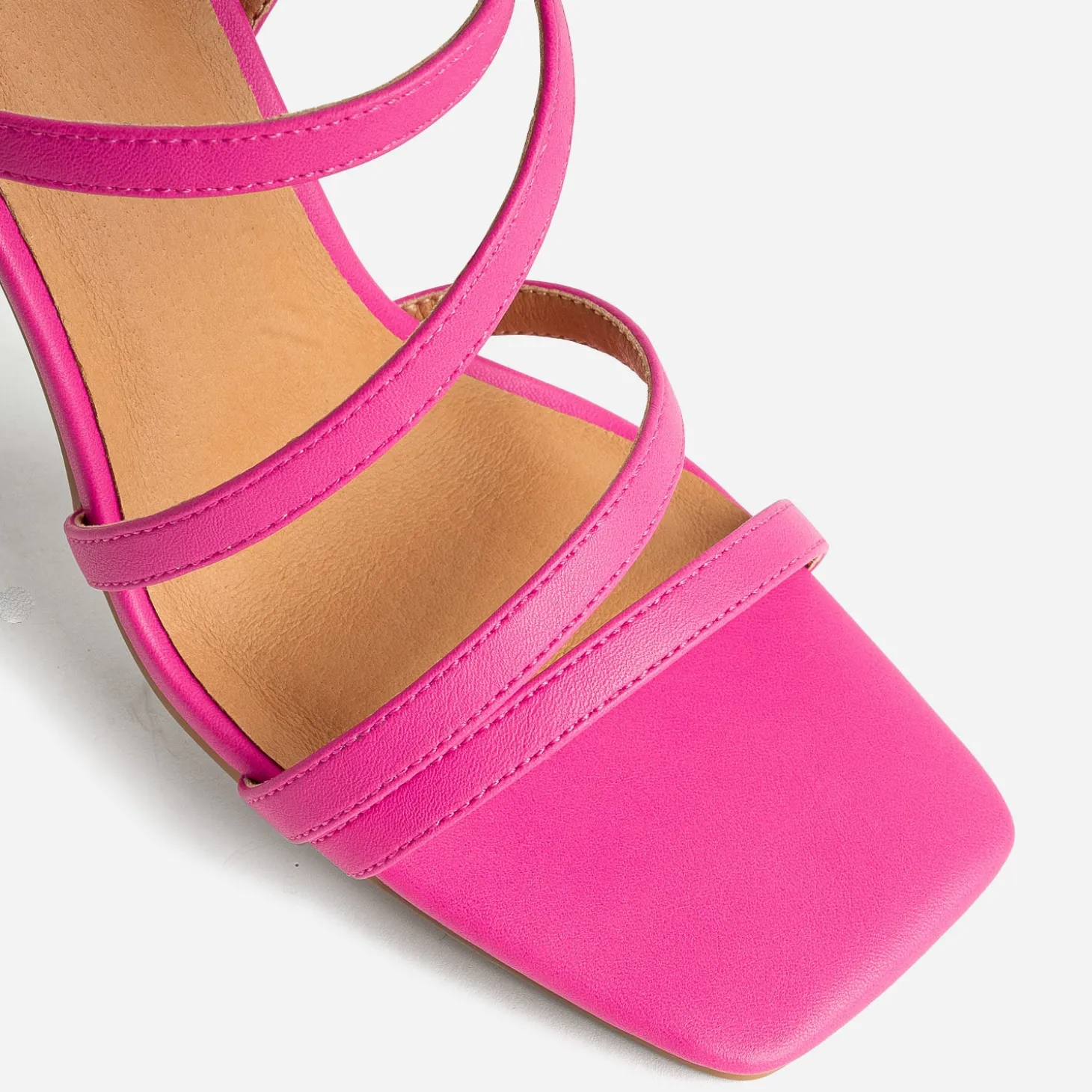 Sandale TEXTO rose fluo à talon